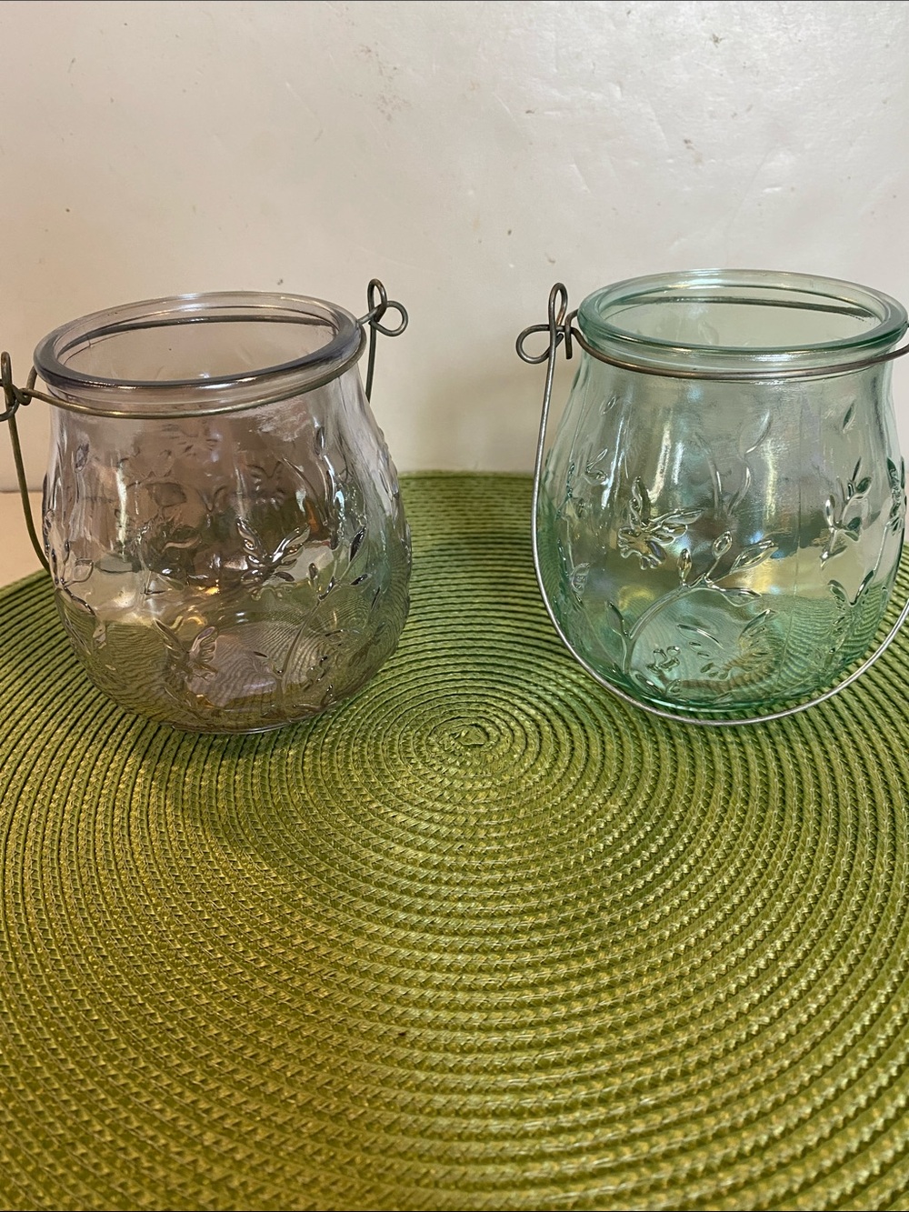 NWT Set of 2 Glass Butterfly Floral Totes